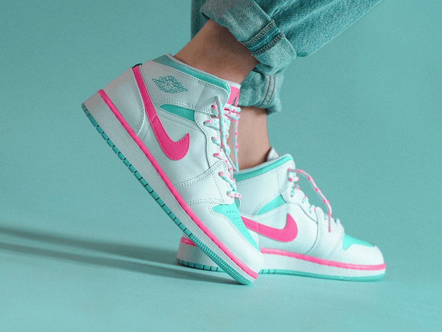 Giày Nike Air Jordan 1 Mid GS 'Digital Pink' 555112-102 - Ảnh 6