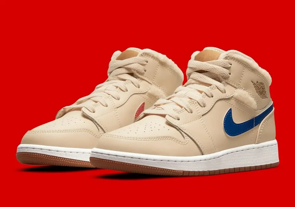 Alternative view of Giày Nike Air Jordan 1 Mid Utility GS 'Fleece' DO2207-264