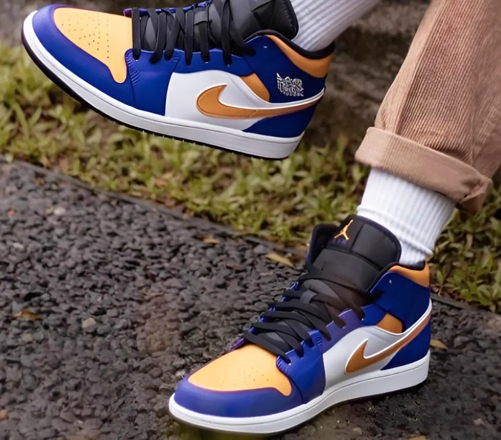 Giày Nike Air Jordan 1 Mid 'Lakers' DQ8426-517 - Ảnh 6