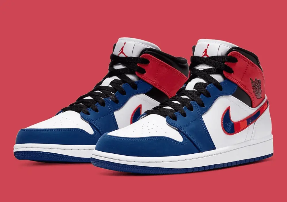 Alternative view of Giày Nike Jordan 1 Mid Multi 'Color Swoosh' 852542-146