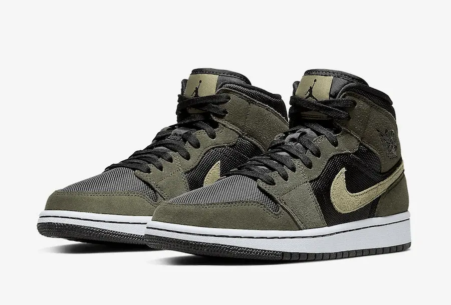 Giày Nike Wmns Air Jordan 1 Mid 'Olive' BQ6472-030 - Ảnh 3
