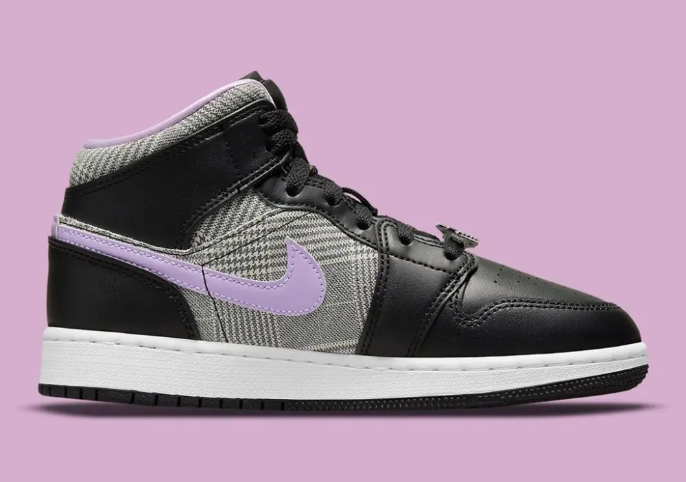 Giày Nike Air Jordan 1 Mid SE GS 'Houndstooth' DC7226-015 - Ảnh 5