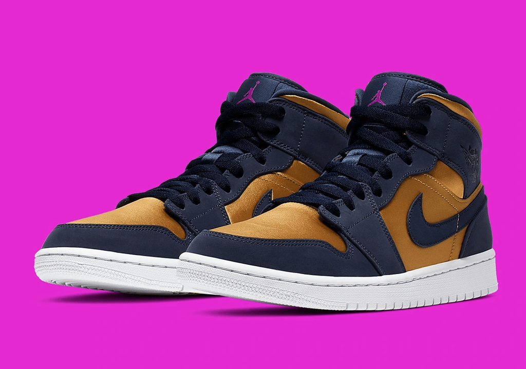 Giày Nike Air Jordan 1 Mid SE Premium 'Stain Gold' 852542-401 - Ảnh 3
