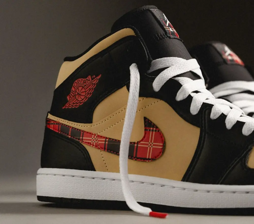 Giày Nike Air Jordan 1 Mid 'Tartan Swoosh' DZ5329-001 - Ảnh 3