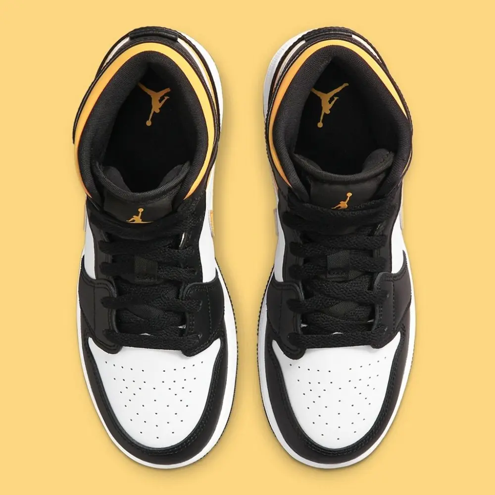 Giày Nike Air Jordan 1 Mid 'Black University Gold' 554724-177 - Ảnh 4