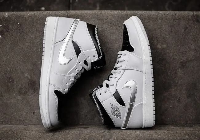Giày Nike Air Jordan 1 Mid 'Wolf Grey Pure Platinum' 554724 032 - Ảnh 5