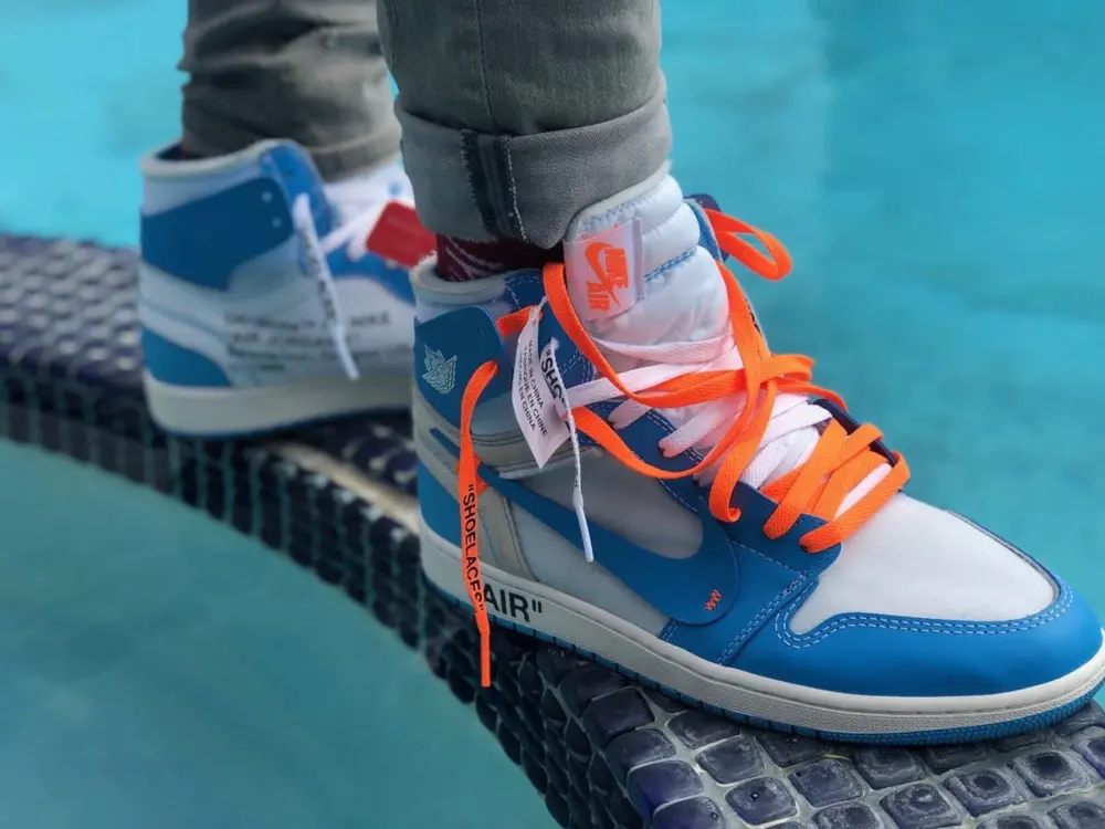 Giày Nike Off-White x Air Jordan 1 Retro High 'University Blue' AQ0818-148 - Ảnh 5