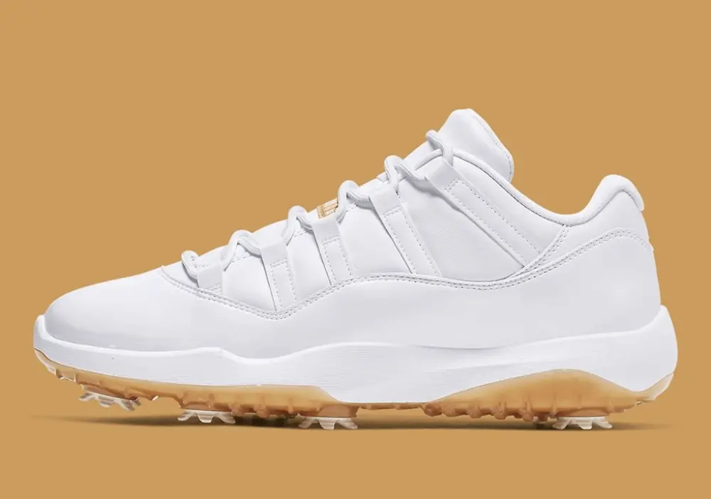 Giày Golf Nike Air Jordan 11 Low Golf 'Metallic Gold' AQ0963-102 - Ảnh 3