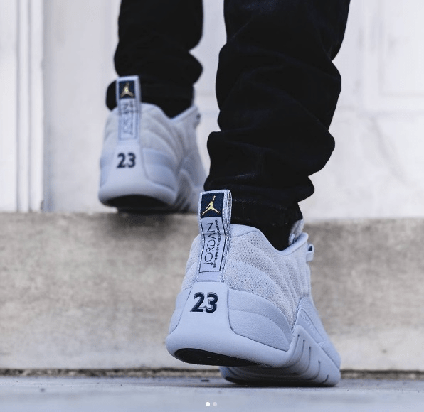 Giày Nike Air Jordan 12 Retro Low GS 'Wolf Grey' 308305-002 - Ảnh 4