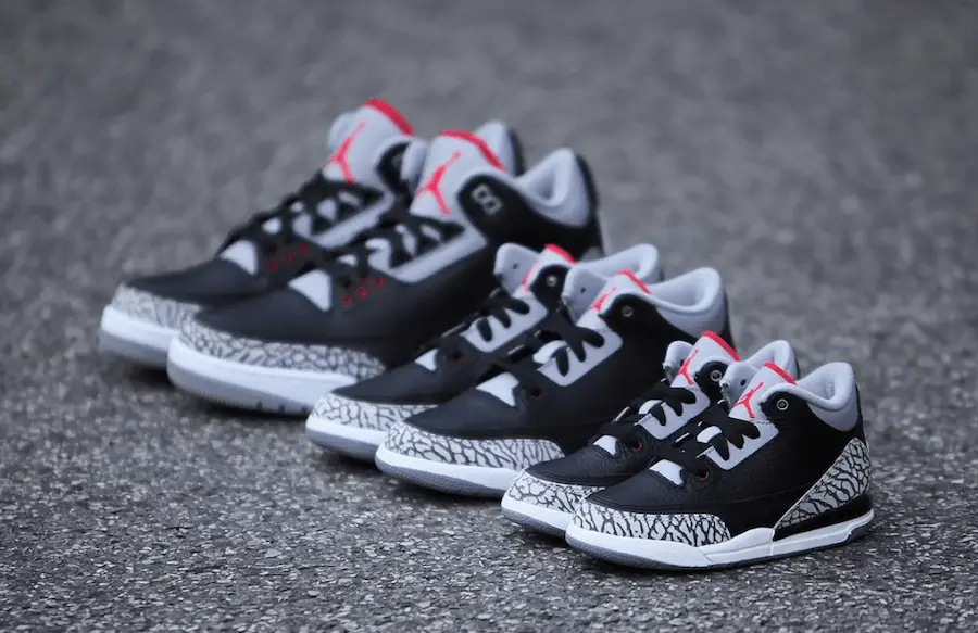 Giày Nike Air Jordan 3 Retro OG BG 'Black Cement' 854261-001 - Ảnh 8