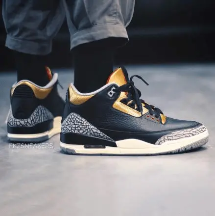 Giày Nike Air Jordan 3 Retro 'Black Cement Gold' CK9246-067 - Ảnh 5