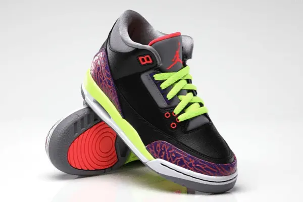 Giày Nike Air Jordan 3 Retro GS 'Black Atomic Red' 441140-039 - Ảnh 4