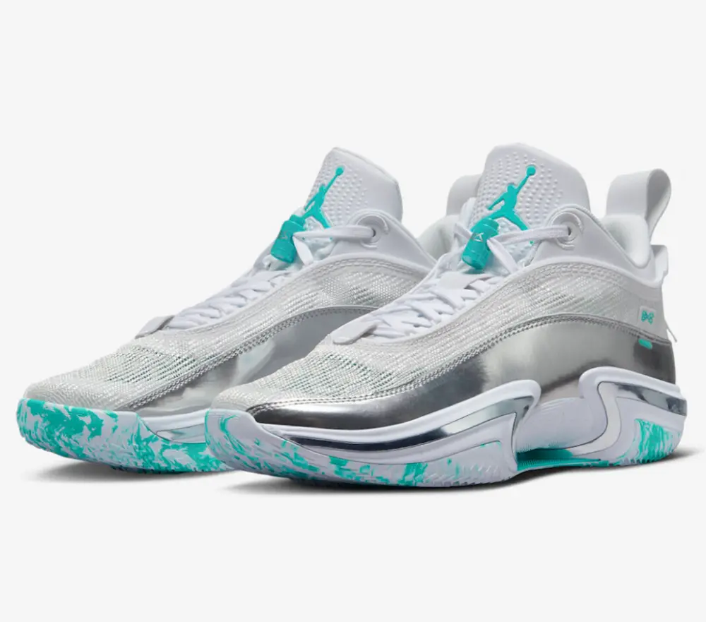 Giày Nike Air Jordan 36 Low Guo Ailun ‘White Silver Black’ DM9032-130 - Ảnh 3