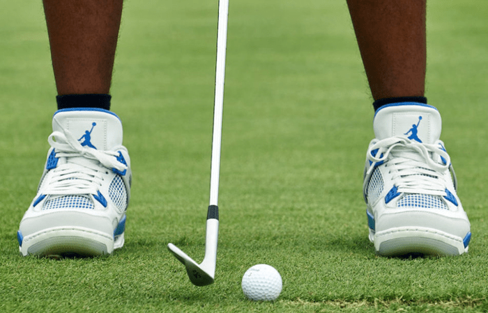 Giày Golf Nike Air Jordan 4 Golf 'Military Blue' CU9981-101 - Ảnh 3