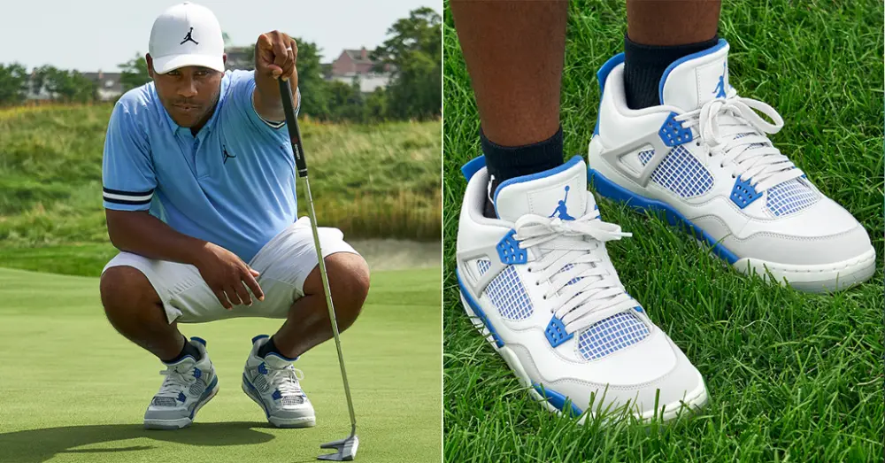 Giày Golf Nike Air Jordan 4 Golf 'Military Blue' CU9981-101 - Ảnh 5