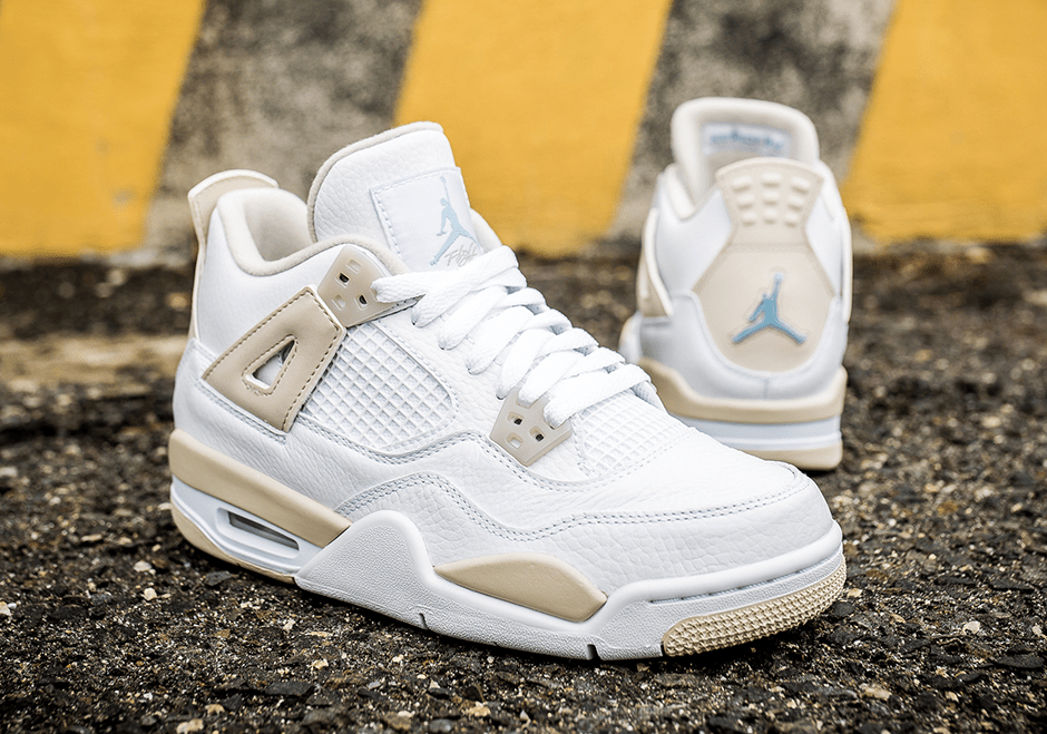 Giày Nike Air Jordan 4 Retro GS 'Linen' 487724-118 - Ảnh 4