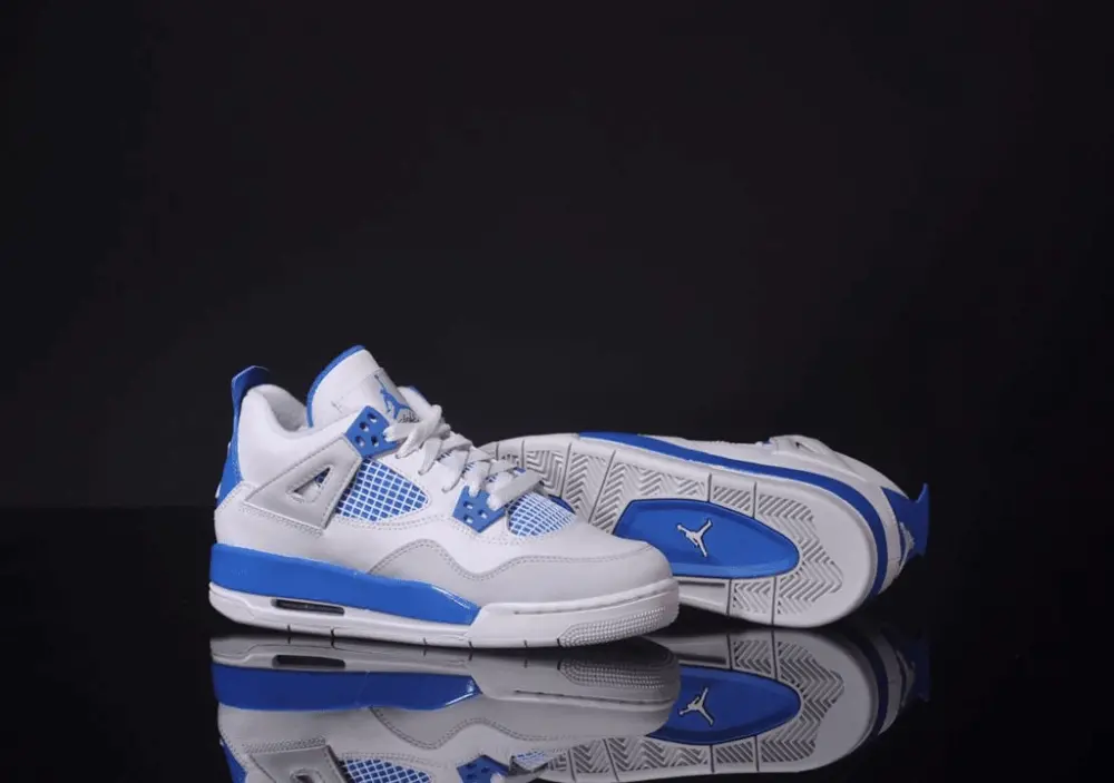 Giày Nike Air Jordan 4 Retro GS 'Military Blue' 2012 408452-105 - Ảnh 3