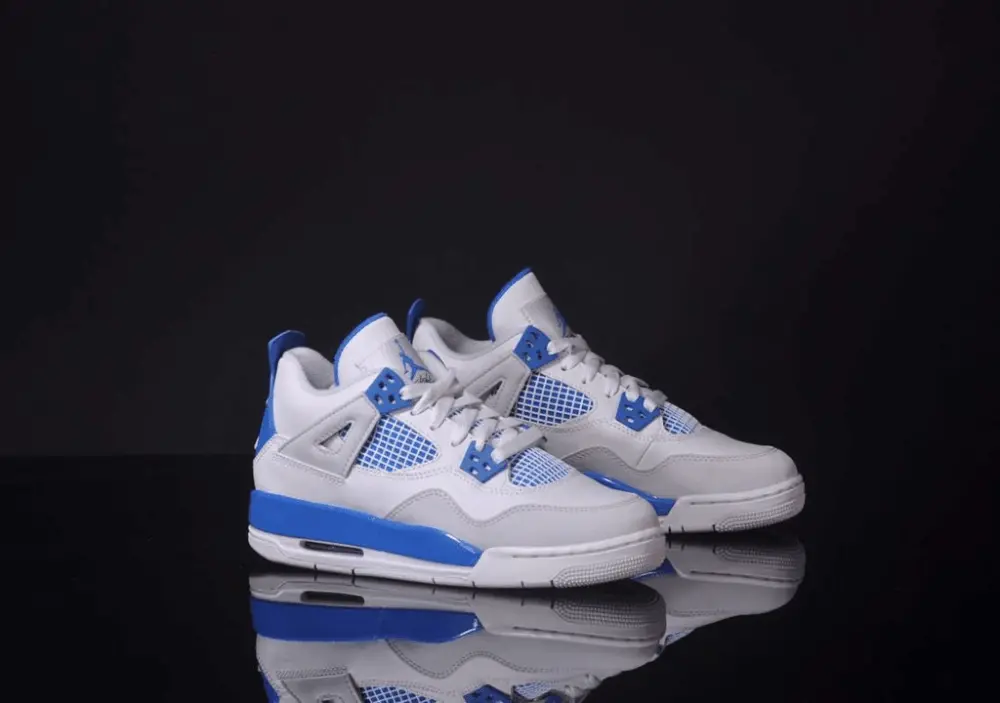 Alternative view of Giày Nike Air Jordan 4 Retro GS 'Military Blue' 2012 408452-105