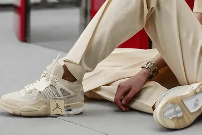 Giày Nike Air Jordan 4 Retro x Off-White 'Sail' CV9388-100 - Ảnh 4