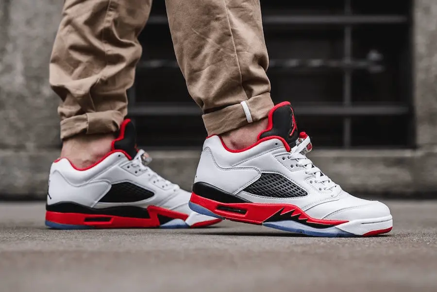 Giày Nike Air Jordan 5 Retro Low GS 'Fire Red' 2016 314338-101 - Ảnh 3