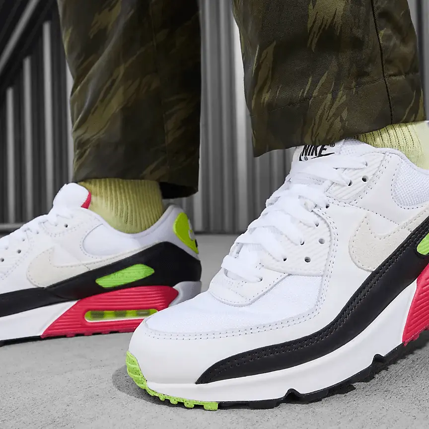 Alternative view of Giày Nike Air Max 90 'White Volt Rush Pink' DQ4071-100