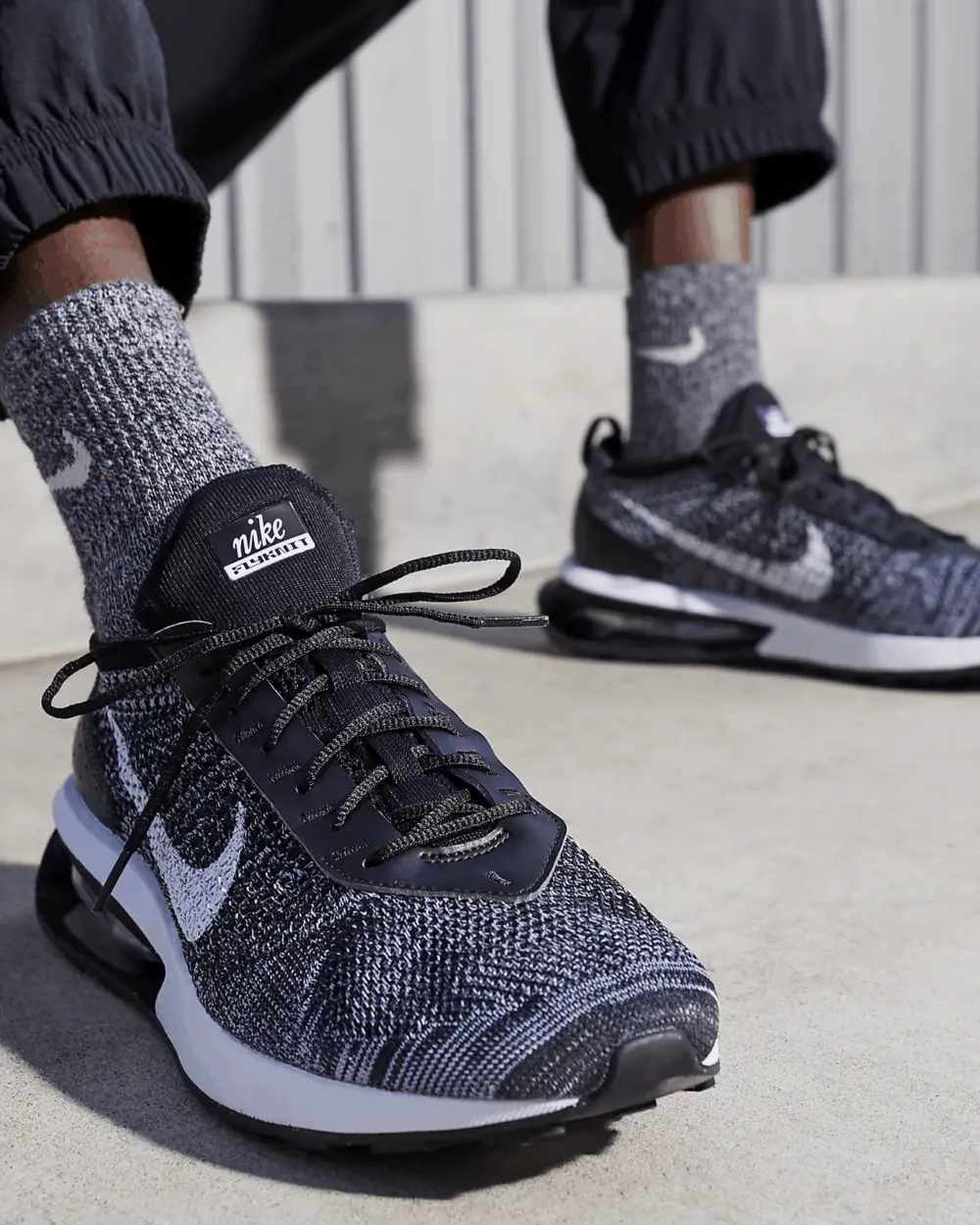 Giày Nike Air Max Flyknit Racer 'Black White' DJ6106-001 - Ảnh 3