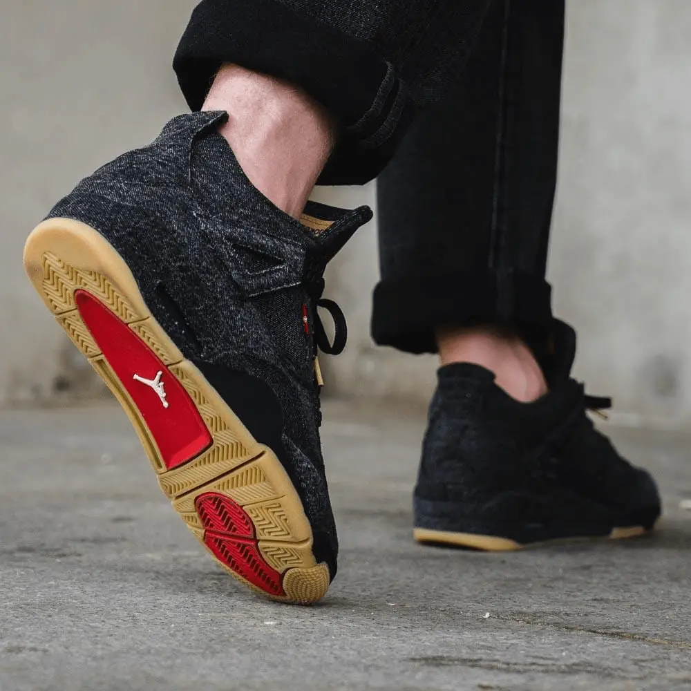 Giày Nike Levi's x Air Jordan 4 Retro 'Black Denim' AO2571-001 - Ảnh 4