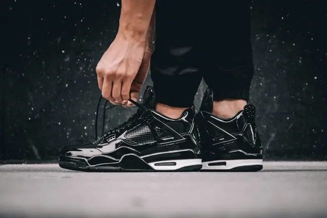Giày Nike Air Jordan 4 Retro 11Lab4 'Black Patent Leather' 719864-010 - Ảnh 5