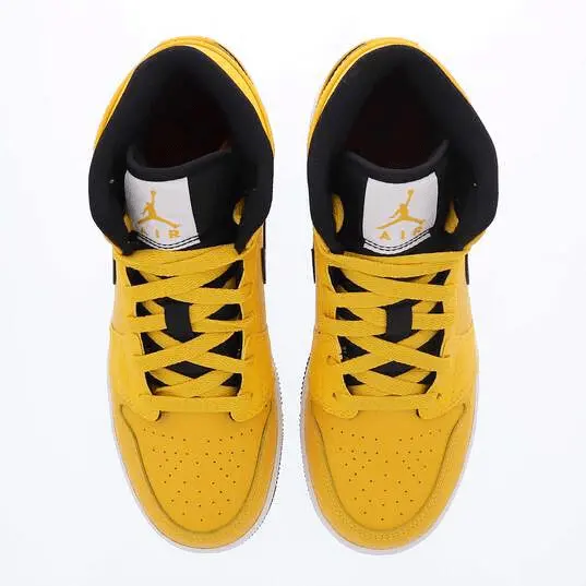 Giày Nike Air Jordan 1 Mid GS 'University Gold' 554725-700 - Ảnh 3