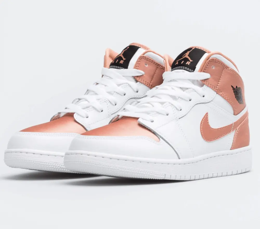 Giày Nike Air Jordan 1 Mid GS 'White Rose Gold' 555112-190 - Ảnh 5