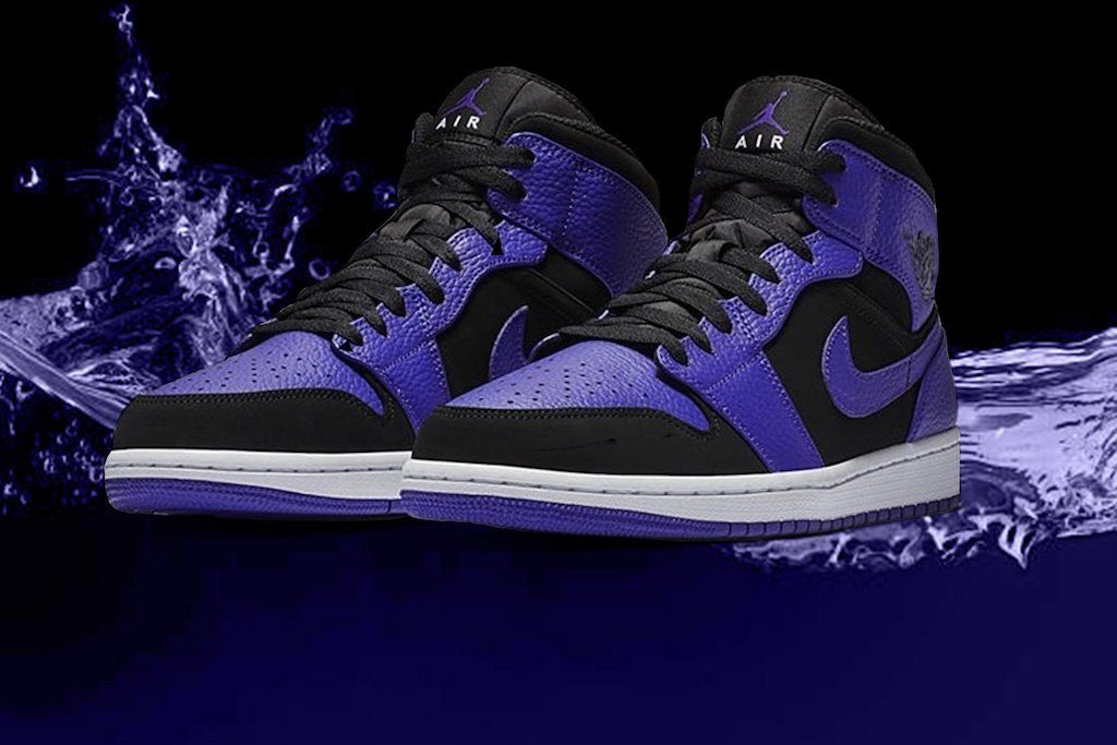 Giày Nike Air Jordan 1 Mid Black 'Dark Concord' 554724-051 - Ảnh 9