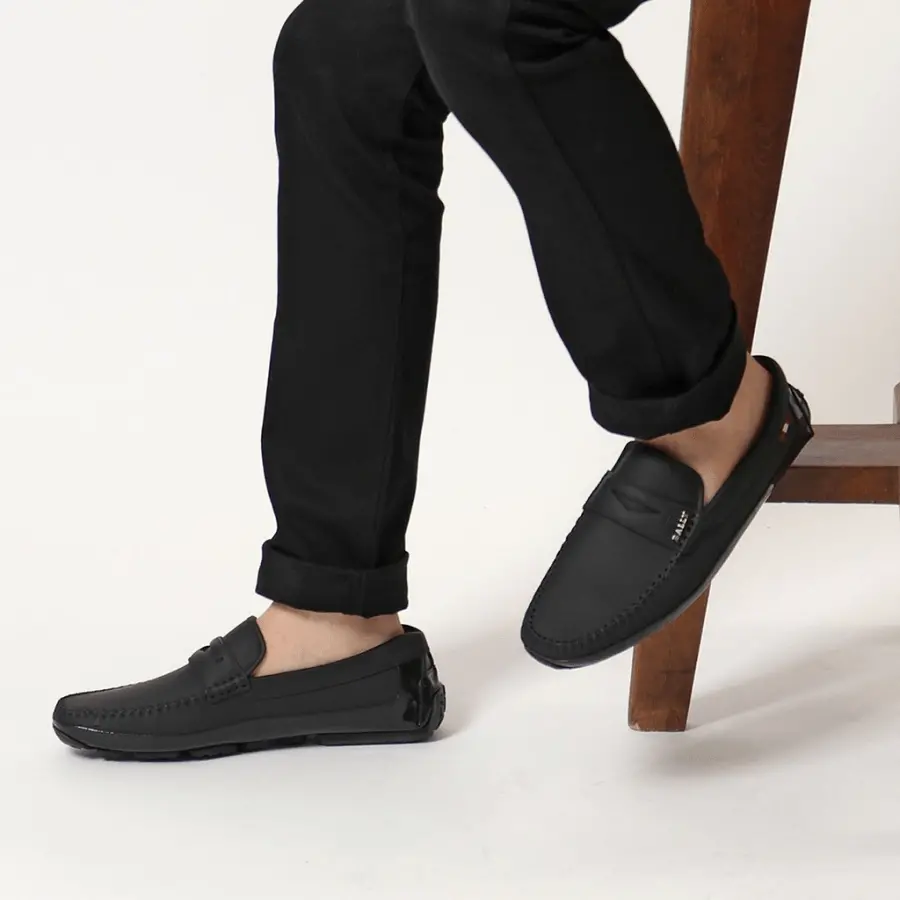 Giày Bally Men's Black Pintos Leather Loafers 'Black' 6222970 - Ảnh 5