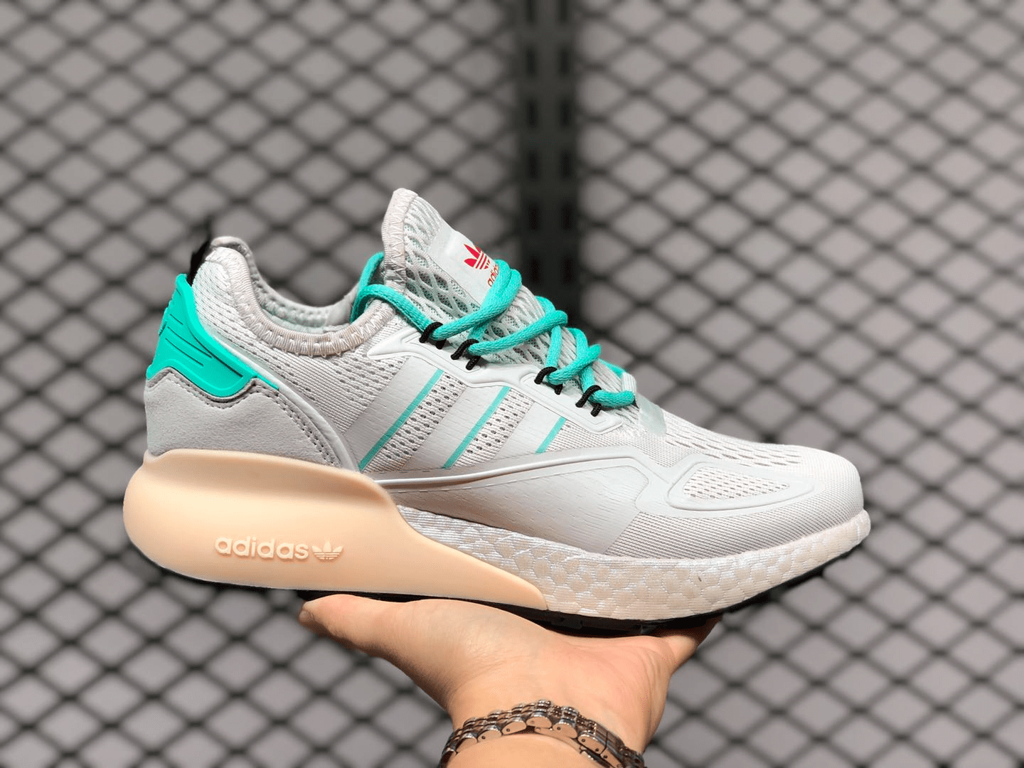 Giày Adidas ZX 2K Boost 'Grey Hi-Res Green' FX4172 - Ảnh 5