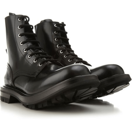Giày Alexander McQueen Worker Boot Black 651621-WHZ80-1000 - Ảnh 2