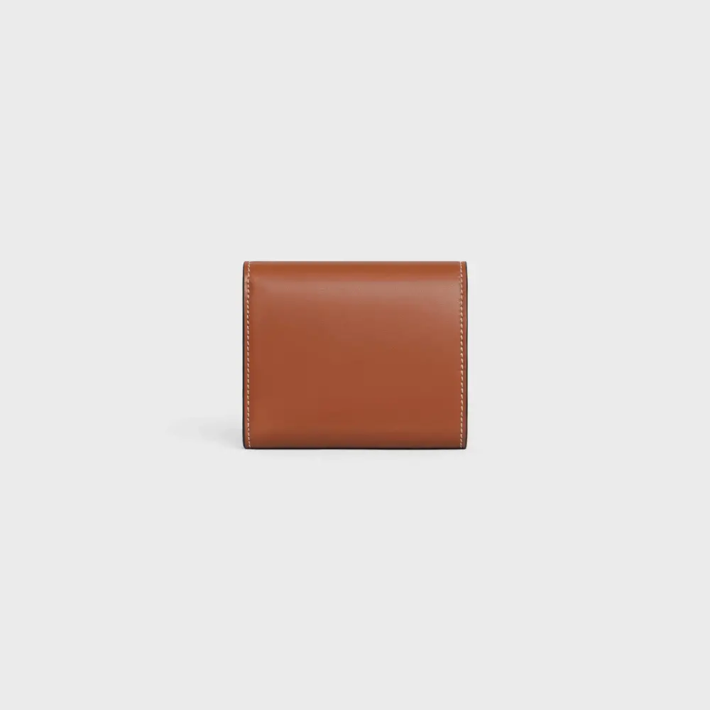 Ví Celine Small Wallet Triomphe Shiny Smooth Lambskin 'Tan' 10D783BZG-04LU - Ảnh 4