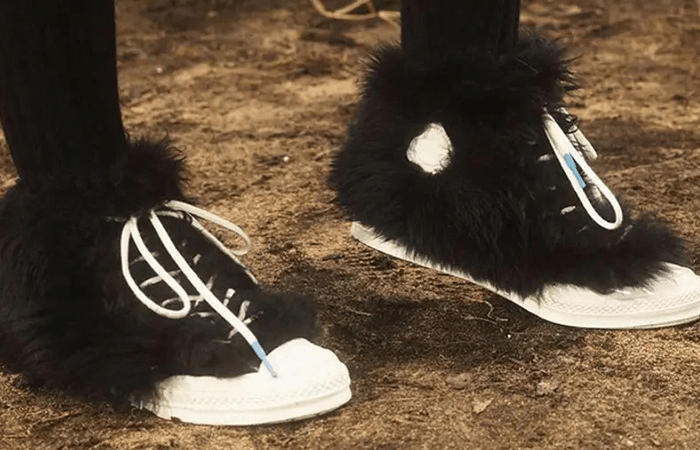 Giày Converse AMBUSH x Chuck 70 High 'Fuzzy Black Egret' 170586C - Ảnh 2