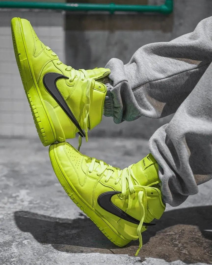 Giày Nike AMBUSH x Dunk High 'Flash Lime' CU7544-300 - Ảnh 3