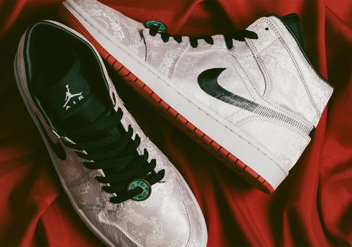 Giày Nike CLOT x Air Jordan 1 Mid 'Fearless' CU2804-100 - Ảnh 6