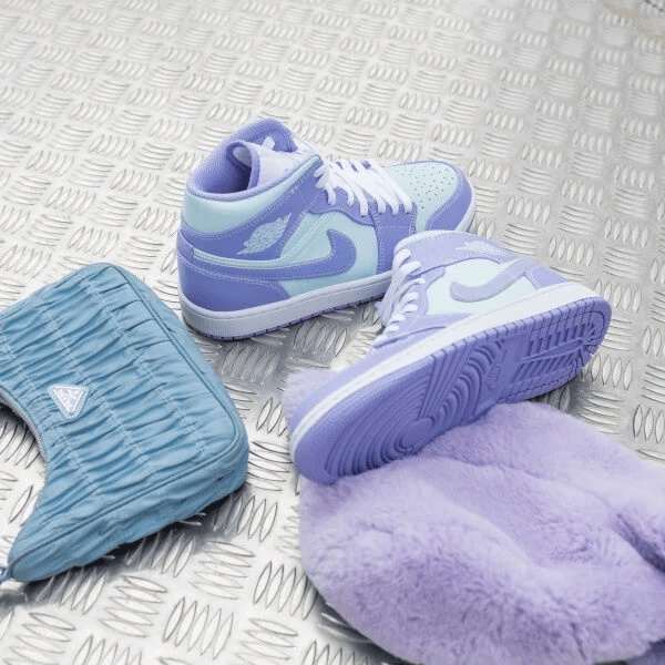 Giày Nike Air Jordan 1 Mid GS 'Purple Glacier Blue' 554725-500 - Ảnh 3