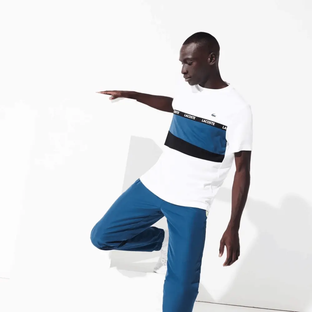 Alternative view of Áo Lacoste Sport Pique White Blue TH8427-51-4WL