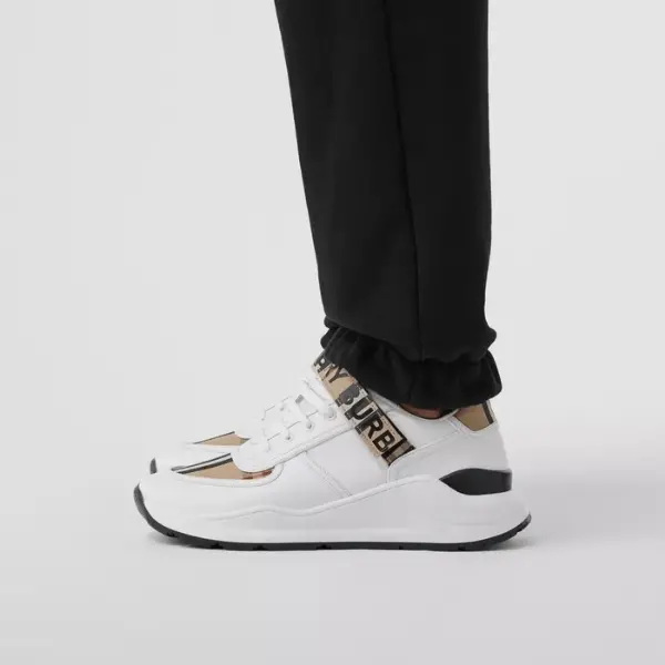 Alternative view of Giày Burberry Vintage Check Leather Beige White 80240521