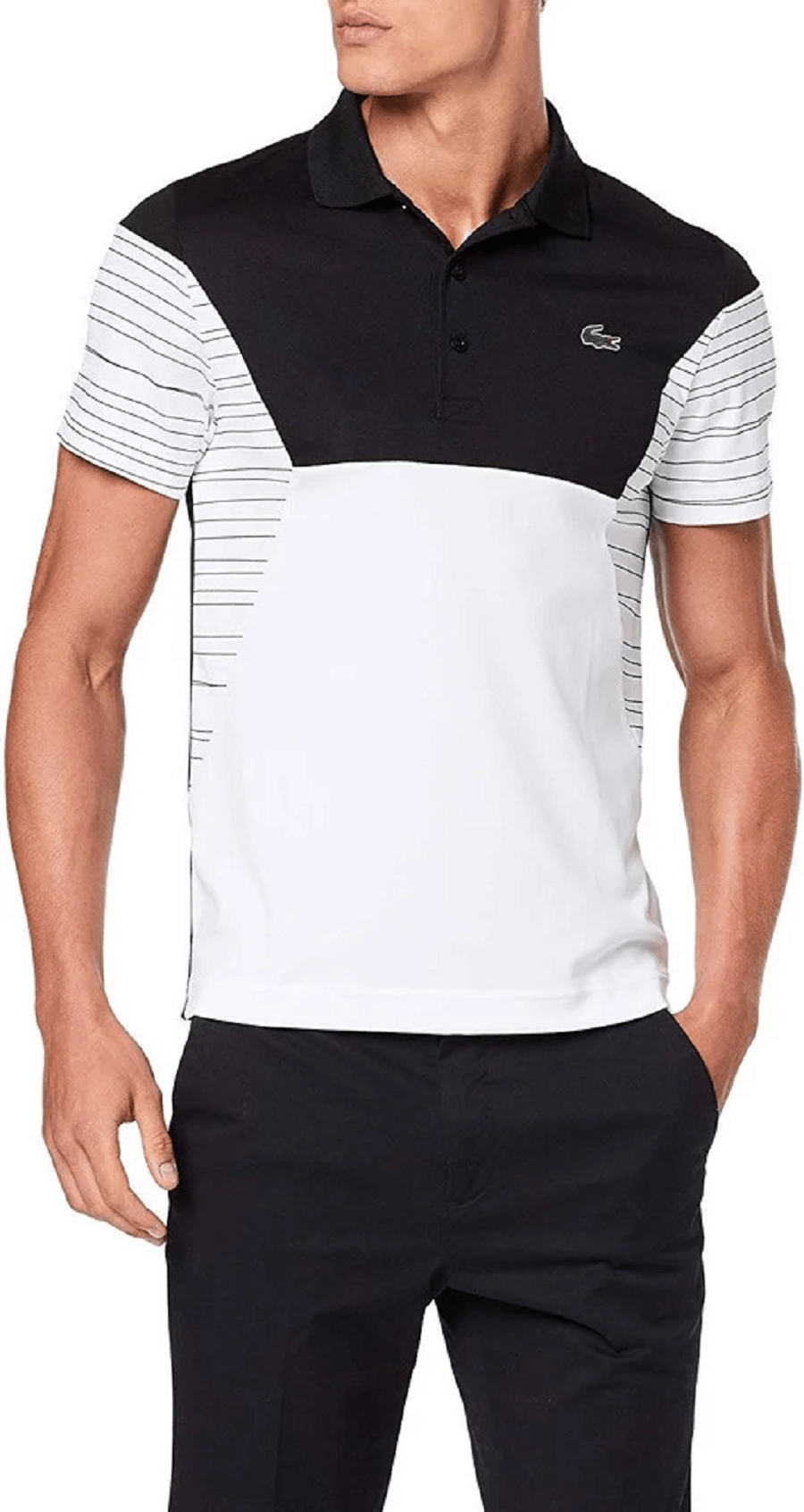 Áo Lacoste Polo Tennis Pique White Navy DH8488-51-0L3 - Ảnh 2