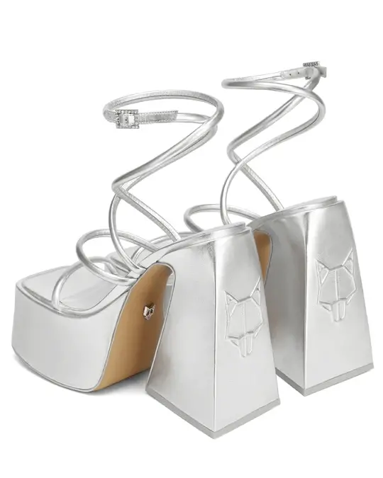 Giày cao gót Naked Wolfe ANGEL 'SILVER METALLIC' - Ảnh 3