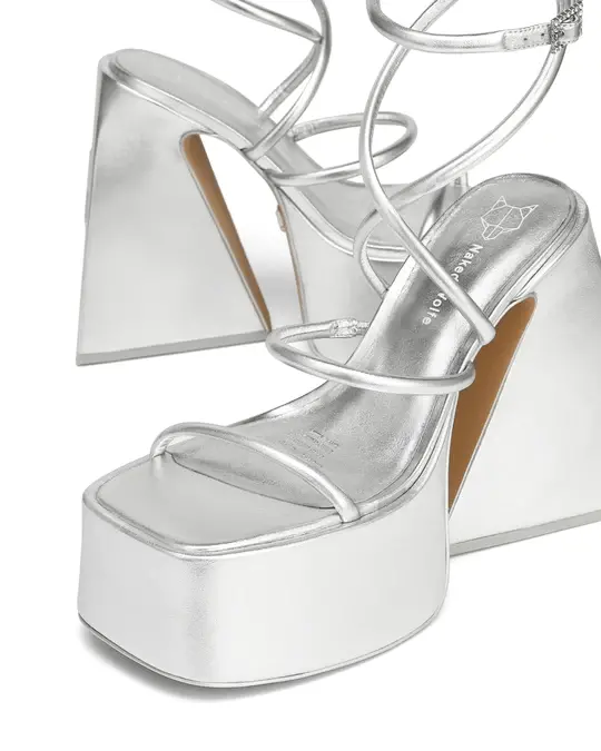 Giày cao gót Naked Wolfe ANGEL 'SILVER METALLIC' - Ảnh 4
