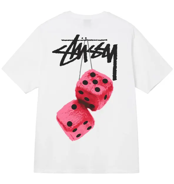 Alternative view of Áo Stussy SS22 Fuzzy Dice Tee 'White' 1904765-WHT