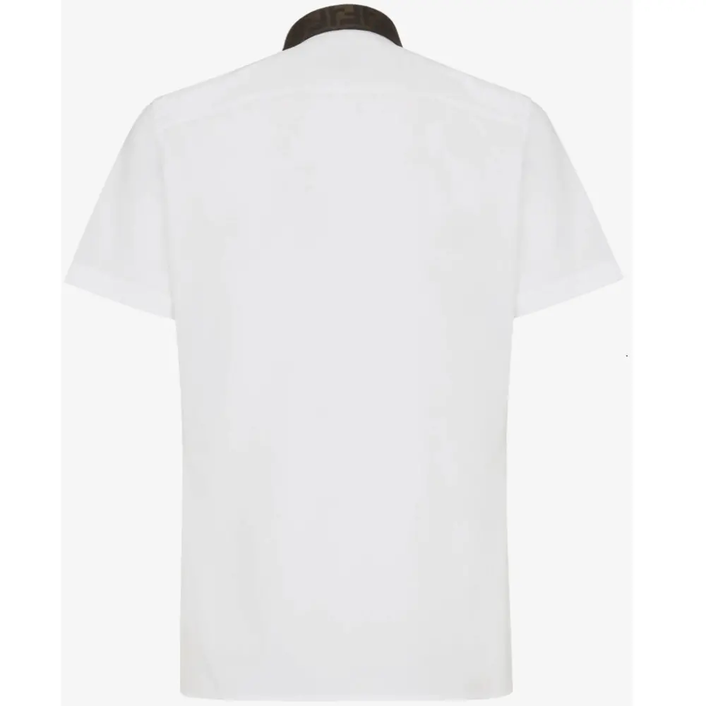 Áo Fendi Contrasting Collar Shirt 'White' FS0795AF03F0QA0 - Ảnh 3