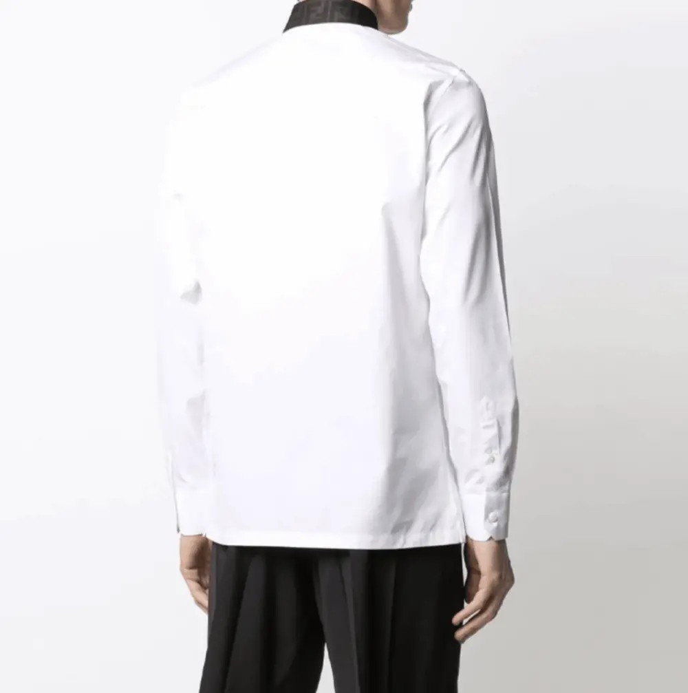 Áo Fendi FF Collar Shirt 'White' FS0751AF03F0QA0 - Ảnh 4