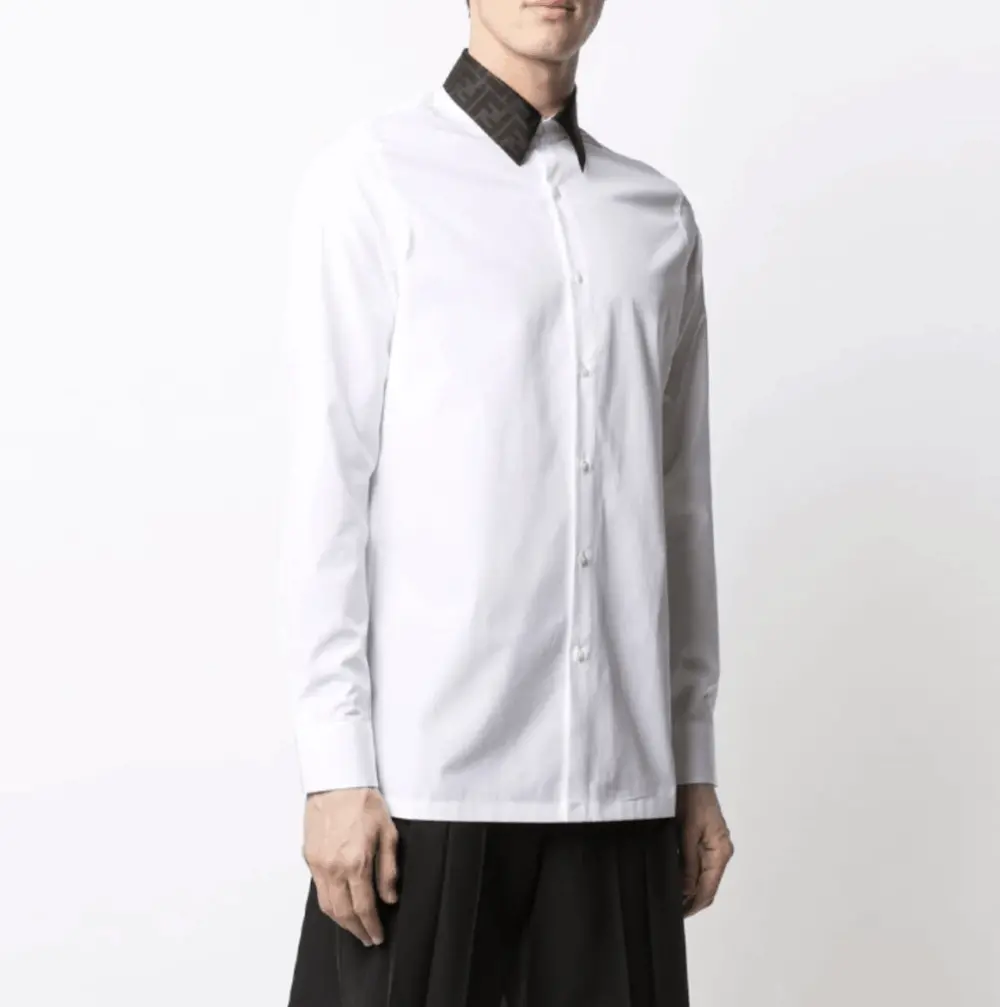Áo Fendi FF Collar Shirt 'White' FS0751AF03F0QA0 - Ảnh 3