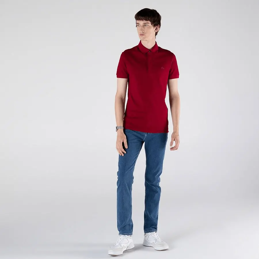 Alternative view of Áo Lacoste Paris Stretch Cotton Piqué Polo Shirt 'Red' PH5522-476