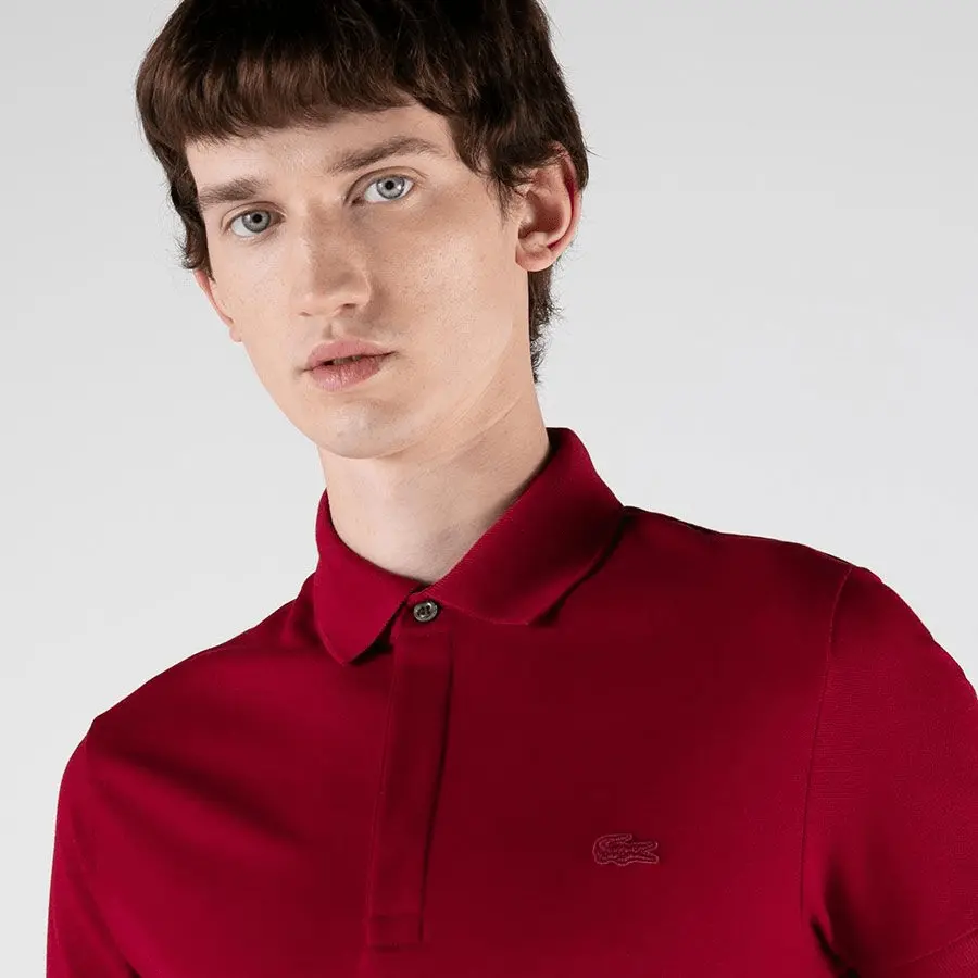 Áo Lacoste Paris Stretch Cotton Piqué Polo Shirt 'Red' PH5522-476 - Ảnh 5